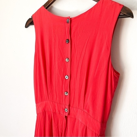 Vintage Womens 100% Silk Pink Dress Size 8 A-Line Sleeveless Midi Retro - Picture 4 of 9